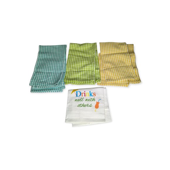 Set of 4 Bright Colored Kitchen Towels - Picture 2 of 4